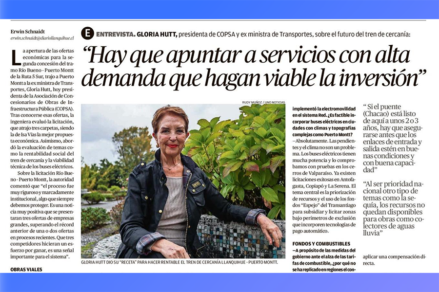 Gloria Hutt y el futuro de los trenes de cercanía en Los Lagos: "Hay que apuntar a servicios con alta demanda que hagan viable la inversión"