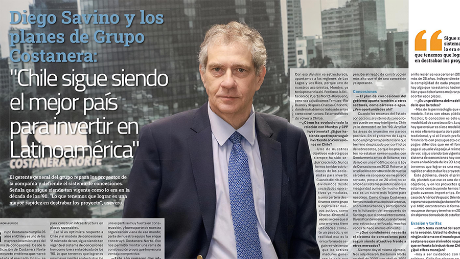 Diego Savino, vicepresidente de COPSA: "Chile sigue siendo el mejor país para invertir en Latinoamérica"